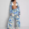 Bedruckte Strandhose mit weitem Bein Bedruckte Strandhose mit weitem Bein