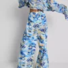 Bedruckte Strandhose mit weitem Bein Bedruckte Strandhose mit weitem Bein
