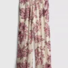 Bedruckte Strandhose mit weitem Bein