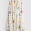 Bedruckte Strandhose mit weitem Bein Bedruckte Strandhose mit weitem Bein