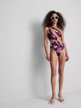 Bedruckter Badeanzug mit Cut-outs