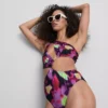 Bedruckter Badeanzug mit Cut-outs Bedruckter Badeanzug mit Cut-outs