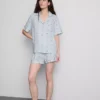 Bedruckter kurzer Boyfriend-Schlafanzug Bedruckter kurzer Boyfriend-Schlafanzug