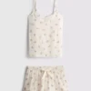 Bedruckter Shorty-Schlafanzug Bedruckter Shorty-Schlafanzug