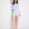 Bedruckter Shorty-Schlafanzug im Boyfriend-Stil Bedruckter Shorty-Schlafanzug im Boyfriend-Stil