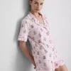 Bedruckter Teddy-Boyfriend-Shorty-Schlafanzug Bedruckter Teddy-Boyfriend-Shorty-Schlafanzug
