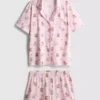 Bedruckter Teddy-Boyfriend-Shorty-Schlafanzug Bedruckter Teddy-Boyfriend-Shorty-Schlafanzug