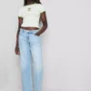 Bedrucktes Baumwoll-Baby-T-Shirt mit Ringer-Säumen