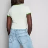 Bedrucktes Baumwoll-Baby-T-Shirt mit Ringer-Säumen