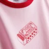 Bedrucktes Baumwoll-Baby-T-Shirt mit Ringer-Säumen