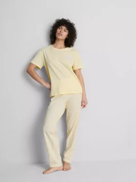 Bedrucktes Baumwoll-Schlafanzug-Set im Gingham-Muster