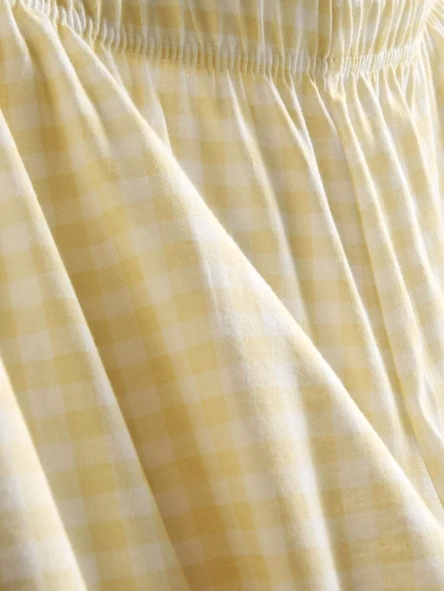 Bedrucktes Baumwoll-Schlafanzug-Set im Gingham-Muster Bedrucktes Baumwoll-Schlafanzug-Set im Gingham-Muster