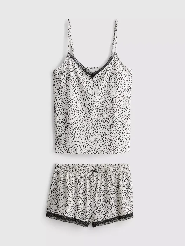 Bedrucktes Cami-Top- und Shorts-Schlafanzug-Set Bedrucktes Cami-Top- und Shorts-Schlafanzug-Set