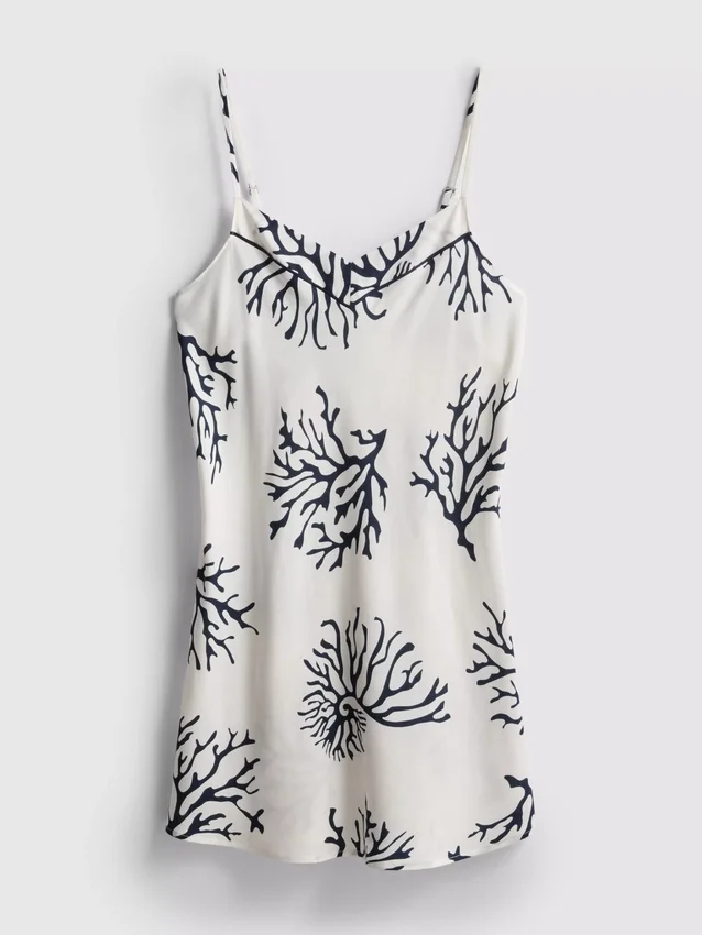 Bedrucktes Mini-Chemise in Korallenrot Bedrucktes Mini-Chemise in Korallenrot
