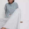 Bequeme Jogginghose aus Baumwollmischung mit weitem Bein Bequeme Jogginghose aus Baumwollmischung mit weitem Bein