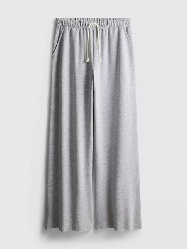 Bequeme Jogginghose aus Baumwollmischung mit weitem Bein Bequeme Jogginghose aus Baumwollmischung mit weitem Bein