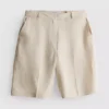Bermudashorts aus Leinenmischung mit Falten