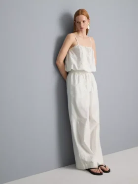 Besticktes, kurzes Cami-Top aus Baumwolle