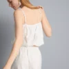 Besticktes, kurzes Cami-Top aus Baumwolle Besticktes, kurzes Cami-Top aus Baumwolle