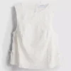 Besticktes Tanktop mit Blumenmuster und Bindeband Besticktes Tanktop mit Blumenmuster und Bindeband