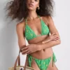 Bikini-Oberteil im Gingham-Muster mit Bananen-Stickerei Bikini-Oberteil im Gingham-Muster mit Bananen-Stickerei