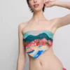 Bikini-Oberteil mit Bandana-Print und landschaftlichem Motiv Bikini-Oberteil mit Bandana-Print und landschaftlichem Motiv