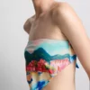Bikini-Oberteil mit Bandana-Print und landschaftlichem Motiv Bikini-Oberteil mit Bandana-Print und landschaftlichem Motiv