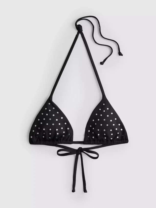 Bikini-Oberteil mit Dreiecks-Strassverzierung Bikini-Oberteil mit Dreiecks-Strassverzierung