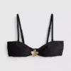 Bikini-Oberteil mit tiefem Ausschnitt und Blumenverzierung Bikini-Oberteil mit tiefem Ausschnitt und Blumenverzierung