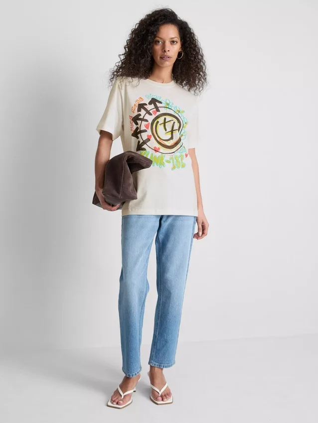 Blink 182 – Locker sitzendes Logo-T-Shirt aus Baumwolle Blink 182 – Locker sitzendes Logo-T-Shirt aus Baumwolle