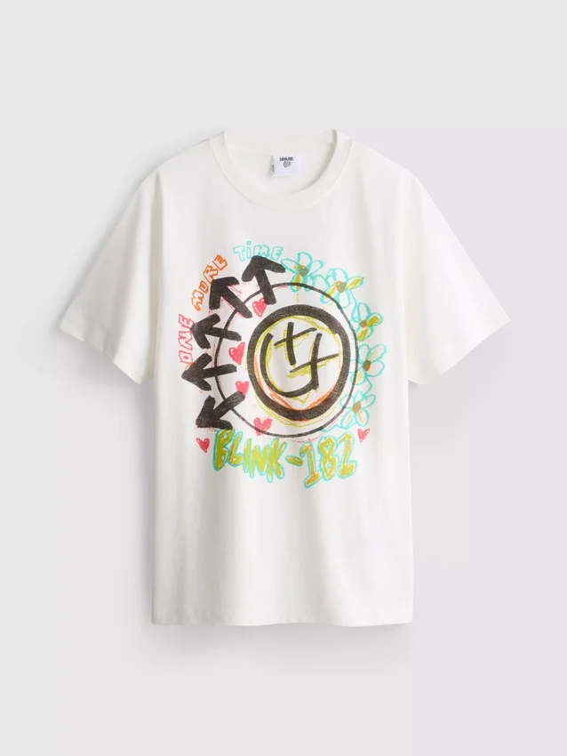 Blink 182 – Locker sitzendes Logo-T-Shirt aus Baumwolle Blink 182 – Locker sitzendes Logo-T-Shirt aus Baumwolle