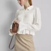 Bluse mit gerafftem Peplum-Saum Bluse mit gerafftem Peplum-Saum