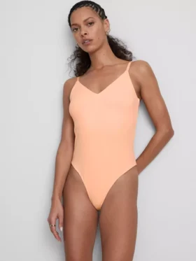 Bodysuit mit V-Ausschnitt und Trägern