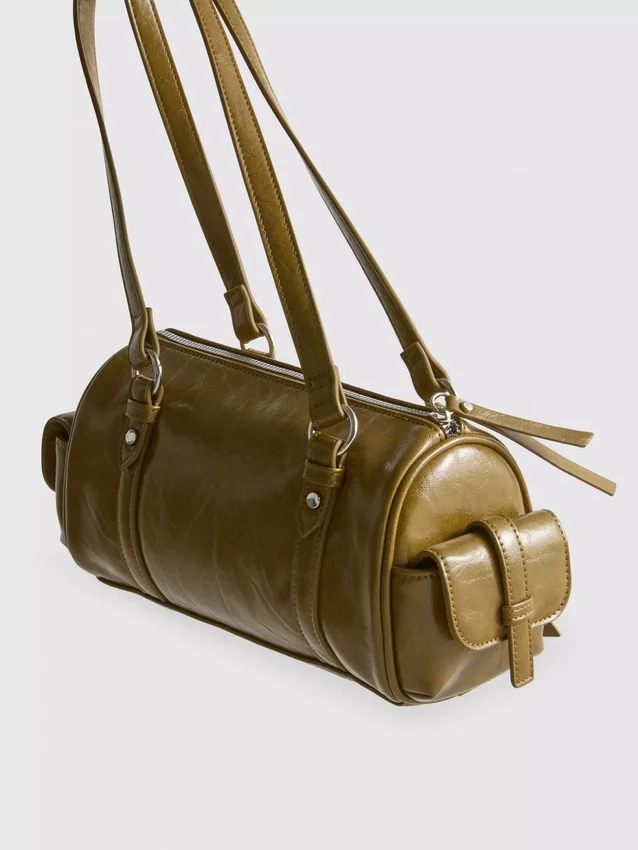 Bowler-Tasche aus Kunstleder im Used-Look Bowler-Tasche aus Kunstleder im Used-Look