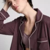 Boyfriend-Schlafanzug aus Jersey mit Paspelierung Boyfriend-Schlafanzug aus Jersey mit Paspelierung