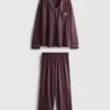 Boyfriend-Schlafanzug aus Jersey mit Paspelierung Boyfriend-Schlafanzug aus Jersey mit Paspelierung