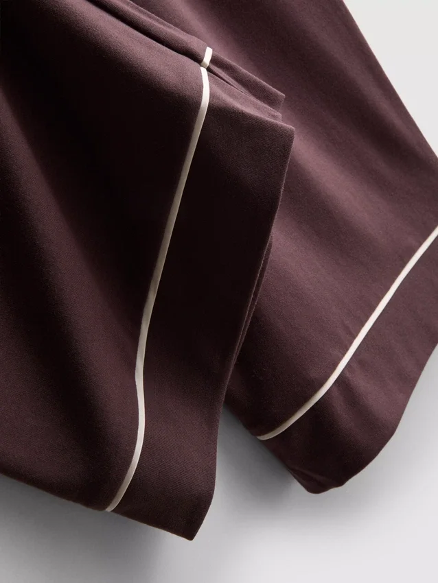 Boyfriend-Schlafanzug aus Jersey mit Paspelierung Boyfriend-Schlafanzug aus Jersey mit Paspelierung