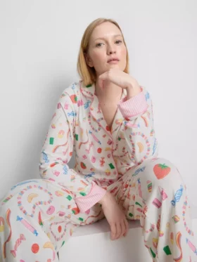 Boyfriend-Schlafanzug mit „Sweet Treat“-Aufdruck