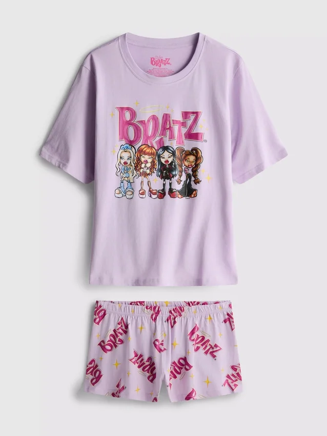 Bratz-Kurzschlafanzug aus Baumwolle mit Aufdruck Bratz-Kurzschlafanzug aus Baumwolle mit Aufdruck
