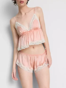 Braut-Slip aus Satin mit Spitze