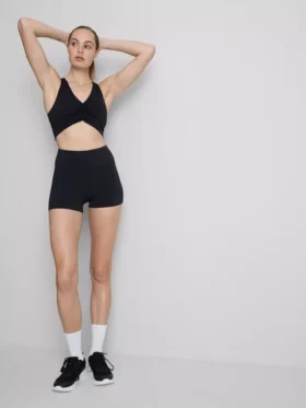 Butterweiches, gerafftes Active-Crop-Top