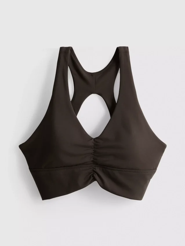 Butterweiches, gerafftes Active-Crop-Top Butterweiches, gerafftes Active-Crop-Top