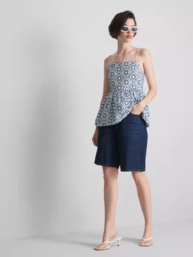 Cami-Top aus Baumwolle mit Cutwork-Verzierung
