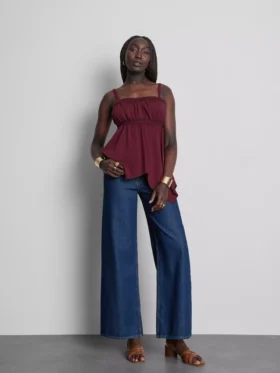 Cami-Top aus Baumwolle mit Hanky-Saum