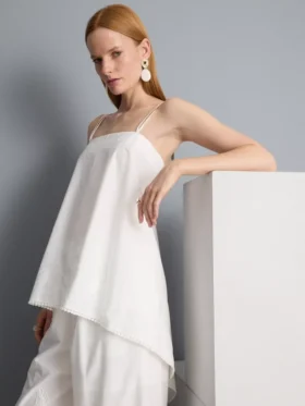 Cami-Top aus Baumwolle mit Hanky-Saum