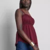 Cami-Top aus Baumwolle mit Hanky-Saum