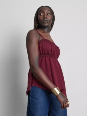Cami-Top aus Baumwolle mit Hanky-Saum