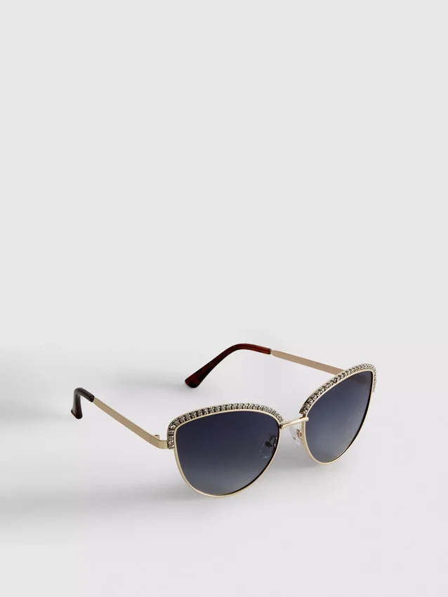 Cat-Eye-Sonnenbrille mit Strasssteinen Cat-Eye-Sonnenbrille mit Strasssteinen