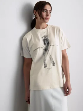 Christina Aguilera Baumwoll-T-Shirt mit Musikmotiv