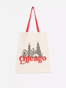 City-Tasche aus Baumwolle mit Grafikprint